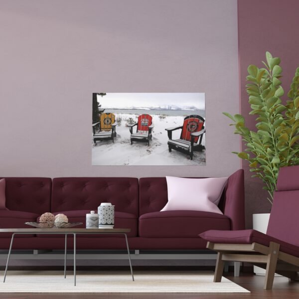 2021 NHL Outdoors at Lake Tahoe Edgewood Tahoe Resort - Philadelphia Flyers vs  Boston Bruins Indoor and Outdoor Silk Posters - Image 3