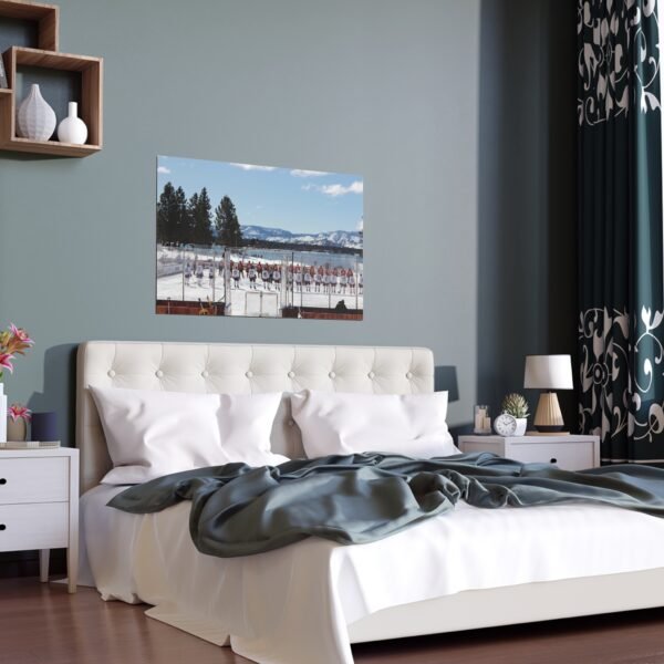 2021 NHL Outdoors at Lake Tahoe Edgewood Tahoe Resort - Vegas Golden Knights vs Colorado Avalanche Indoor and Outdoor Silk Posters