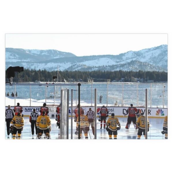 2021 NHL Outdoors at Lake Tahoe Edgewood Tahoe Resort - Philadelphia Flyers vs  Boston Bruins Indoor and Outdoor Silk Posters - Image 2