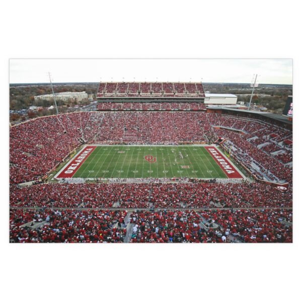 Oklahoma Sooners Gaylord Family Oklahoma Memorial Stadium Indoor and Outdoor Silk Posters - Image 2