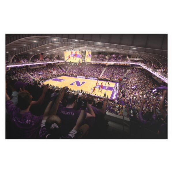 Northwestern Wildcats Welsh–Ryan Arena Indoor and Outdoor Silk Posters - Image 2