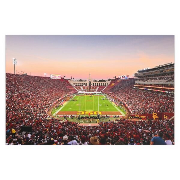 USC Trojans United Airlines Field at the Los Angeles Memorial Coliseum Indoor and Outdoor Silk Posters - Image 2