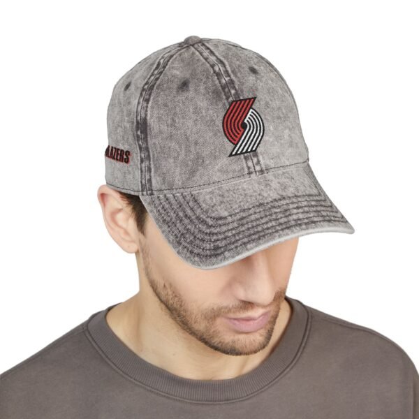 Portland Trail Blazers Embroidered Logo on Vintage Cap - Image 7