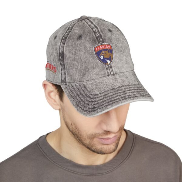 Florida Panthers Embroidered Logo on Vintage Cap - Image 7