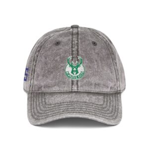 Milwaukee Bucks Embroidered Logo on Vintage Cap