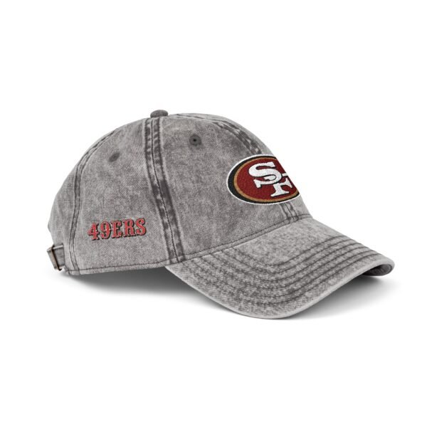 San Francisco 49ers Embroidered Logo on Vintage Cap - Image 3