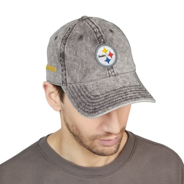 Pittsburgh Steelers Embroidered Logo on Vintage Cap - Image 7