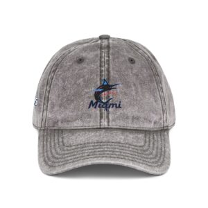 Miami Marlins Embroidered Logo on Vintage Cap