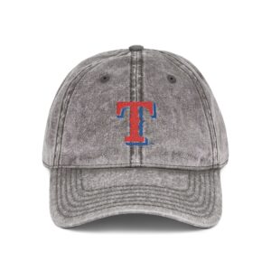 Texas Rangers Embroidered Logo on Vintage Cap