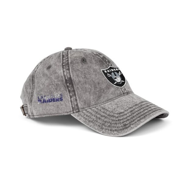 Las Vegas Raiders Embroidered Logo on Vintage Cap - Image 3