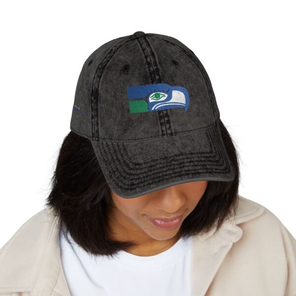 Seattle Seahawks Embroidered Logo on Vintage Cap - Image 11