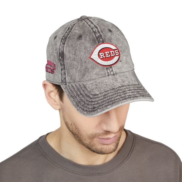 Cincinnati Reds Embroidered Logo on Vintage Cap - Image 7