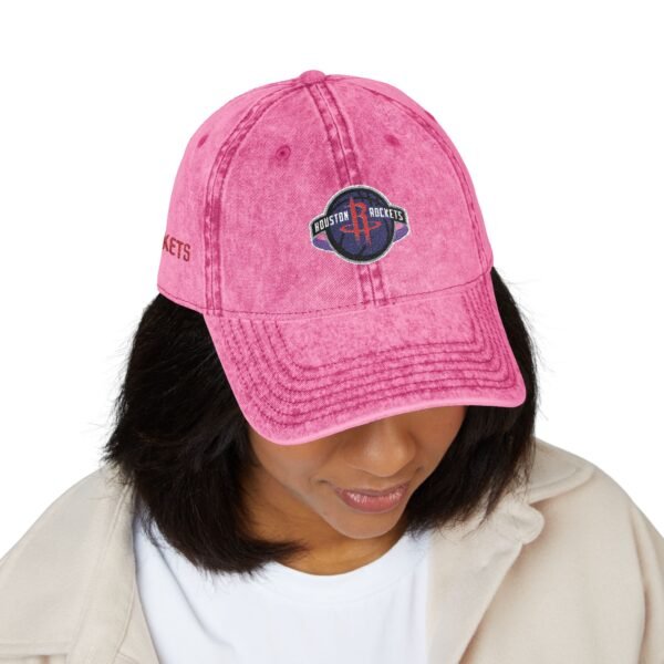 Houston Rockets Embroidered Logo on Vintage Cap - Image 11