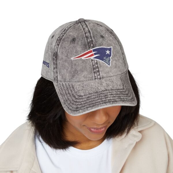 New England Patriots Embroidered Logo on Vintage Cap - Image 4