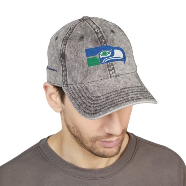 Seattle Seahawks Embroidered Logo on Vintage Cap - Image 7