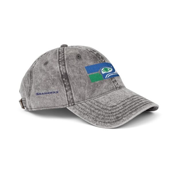 Seattle Seahawks Embroidered Logo on Vintage Cap - Image 3