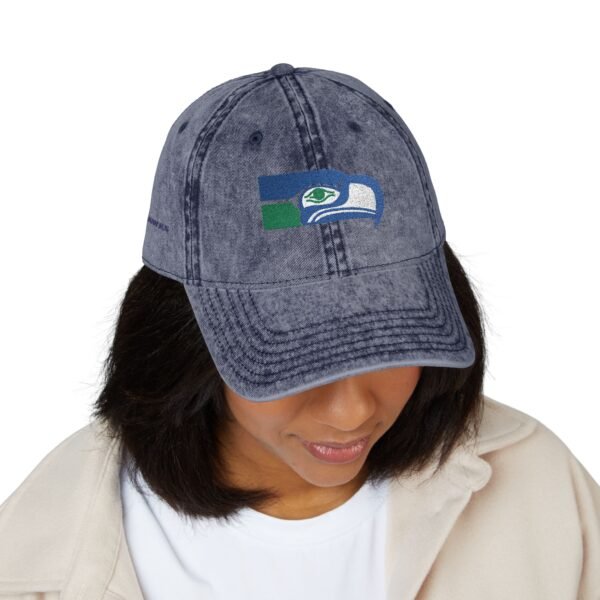 Seattle Seahawks Embroidered Logo on Vintage Cap - Image 15