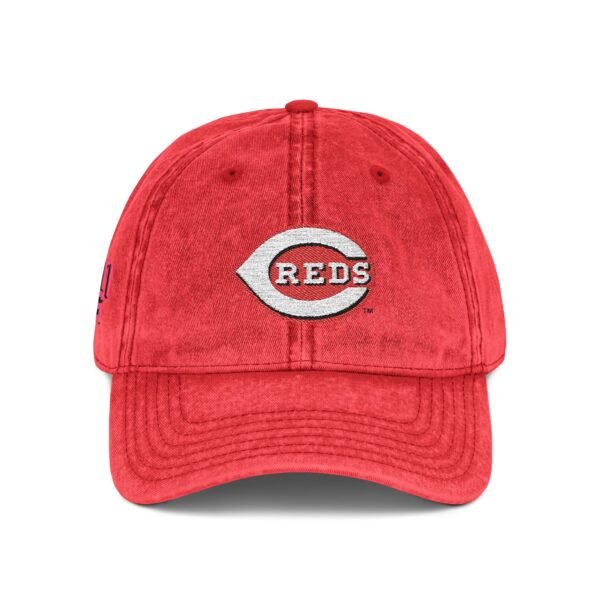Cincinnati Reds Embroidered Logo on Vintage Cap - Image 8