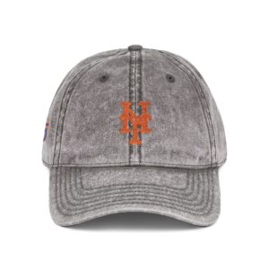 New York Mets Embroidered Logo on Vintage Cap
