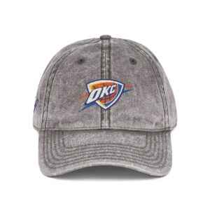 Oklahoma City Thunder Embroidered Logo on Vintage Cap