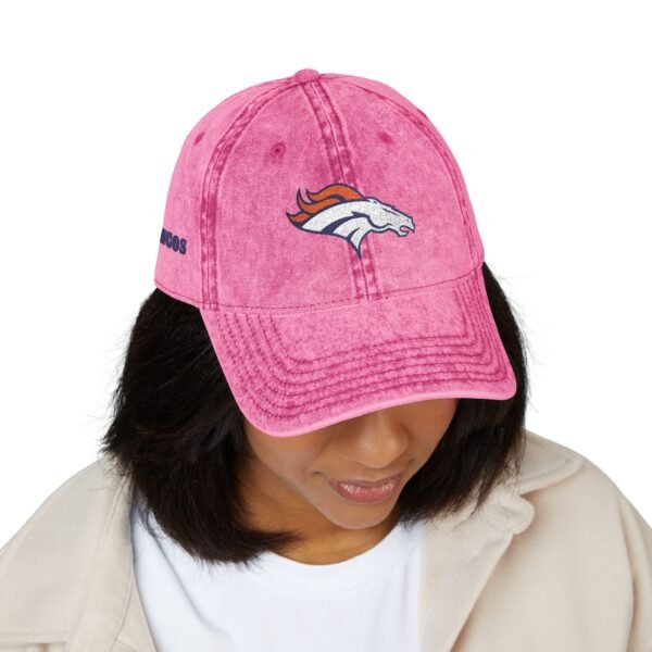 Denver Broncos Embroidered Logo on Vintage Cap - Image 11