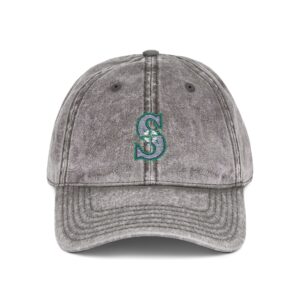 Seattle Mariners Embroidered Logo on Vintage Cap