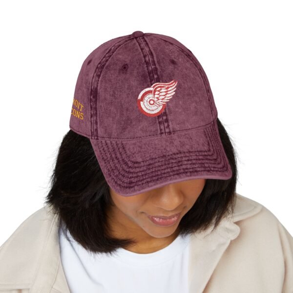 Detroit Red Wings Embroidered Logo on Vintage Cap - Image 23