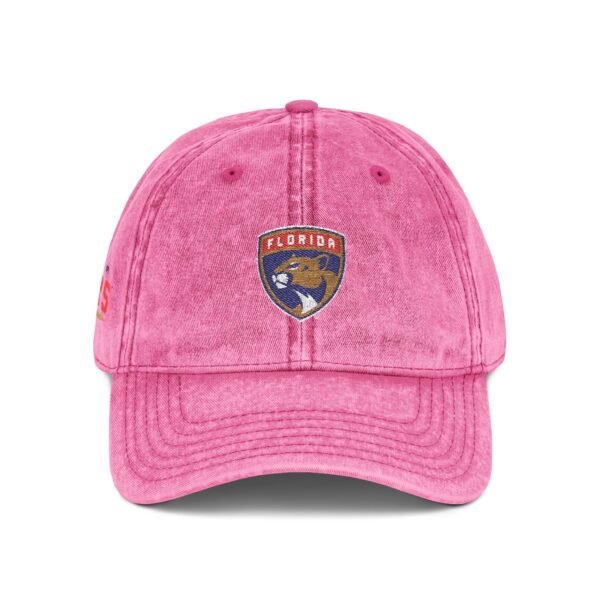 Florida Panthers Embroidered Logo on Vintage Cap - Image 8