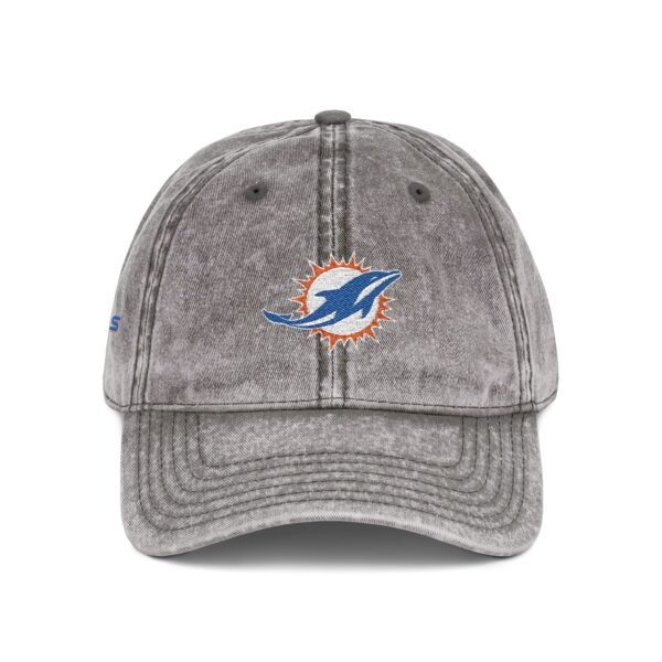 Miami Dolphins Embroidered Logo on Vintage Cap