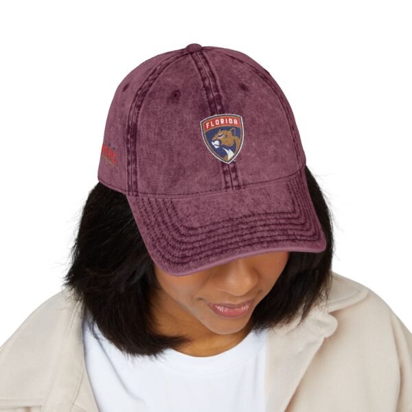 Florida Panthers Embroidered Logo on Vintage Cap - Image 23