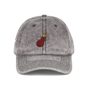 Miami Heat Embroidered Logo on Vintage Cap