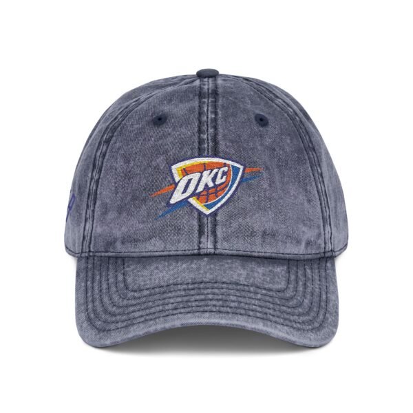 Oklahoma City Thunder Embroidered Logo on Vintage Cap - Image 12