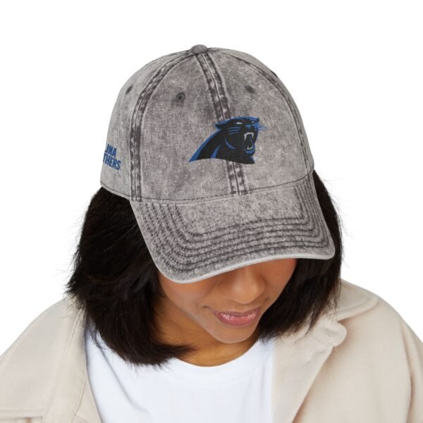 Carolina Panthers Embroidered Logo on Vintage Cap - Image 4