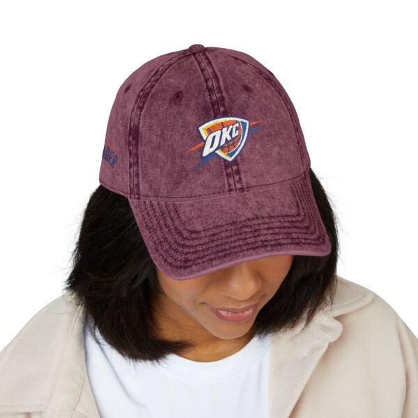 Oklahoma City Thunder Embroidered Logo on Vintage Cap - Image 19