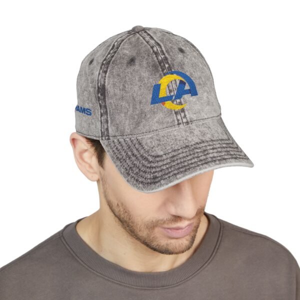 Los Angeles Rams Embroidered Logo on Vintage Cap - Image 7
