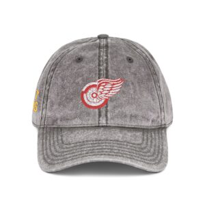 Detroit Red Wings Embroidered Logo on Vintage Cap