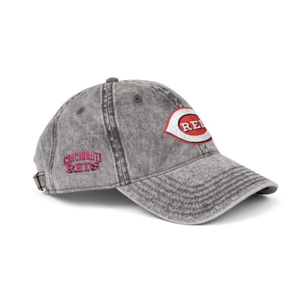 Cincinnati Reds Embroidered Logo on Vintage Cap - Image 3