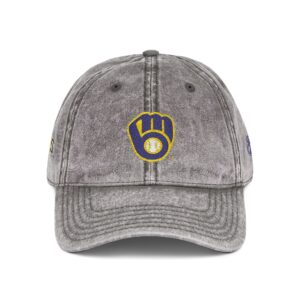 Milwaukee Brewers Embroidered Logo on Vintage Cap