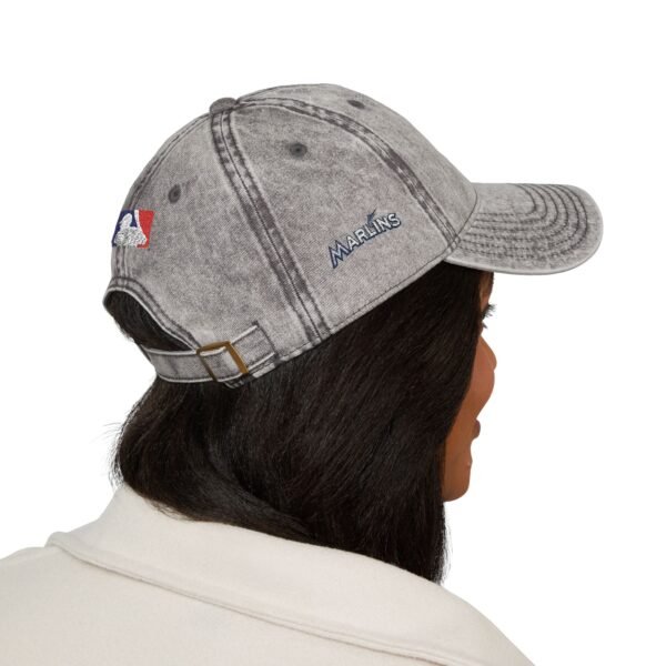 Miami Marlins Embroidered Logo on Vintage Cap - Image 5