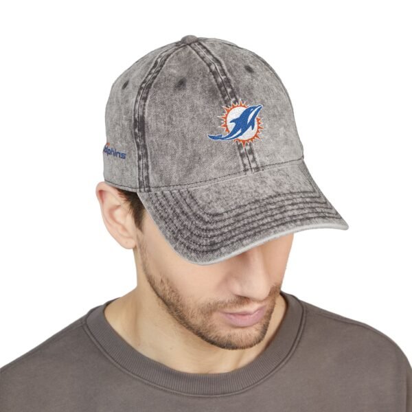 Miami Dolphins Embroidered Logo on Vintage Cap - Image 7
