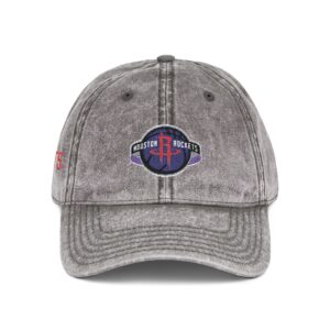 Houston Rockets Embroidered Logo on Vintage Cap