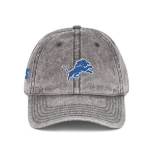 Detroit Lions Embroidered Logo on Vintage Cap