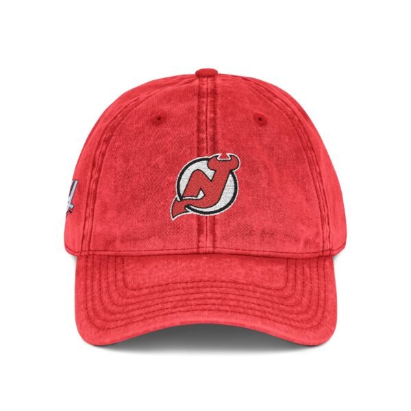 New Jersey Devils Embroidered Logo on Vintage Cap - Image 16