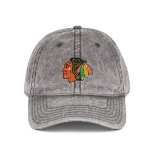 Chicago Blackhawks Embroidered Logo on Vintage Cap