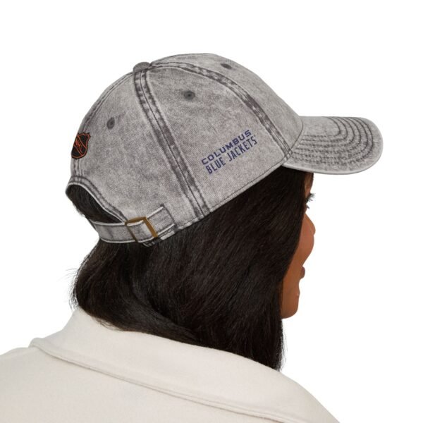 Columbus Blue Jackets Embroidered Logo on Vintage Cap - Image 5