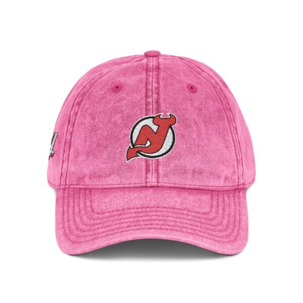 New Jersey Devils Embroidered Logo on Vintage Cap - Image 8