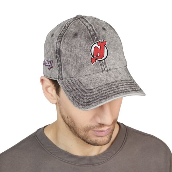 New Jersey Devils Embroidered Logo on Vintage Cap - Image 7