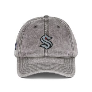 Seattle Kraken Embroidered Logo on Vintage Cap