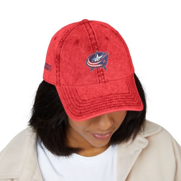 Columbus Blue Jackets Embroidered Logo on Vintage Cap - Image 15