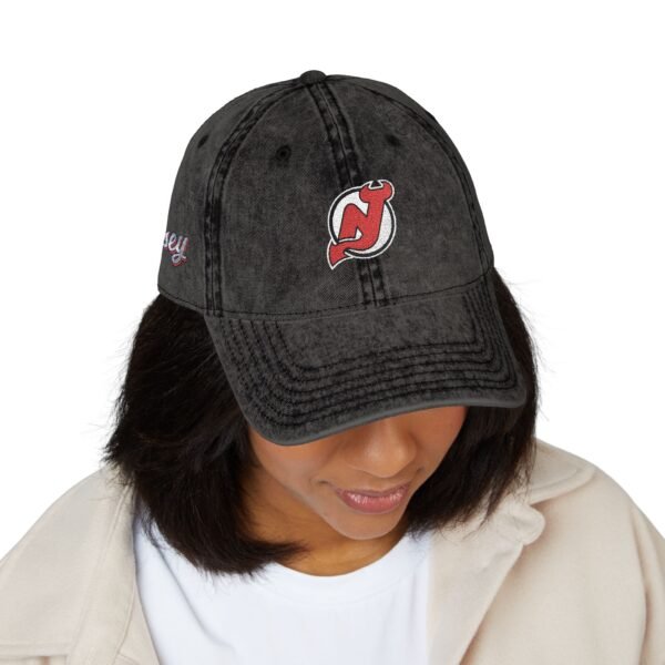 New Jersey Devils Embroidered Logo on Vintage Cap - Image 15